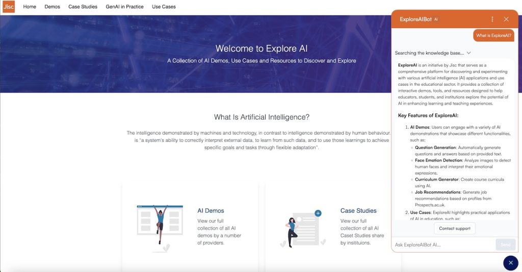 LearnWise Chatbot on ExploreAI