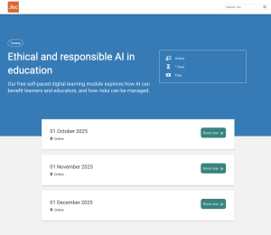 Screen shot of the sign-up page for the online module: Ethical and Responsible AI in Education